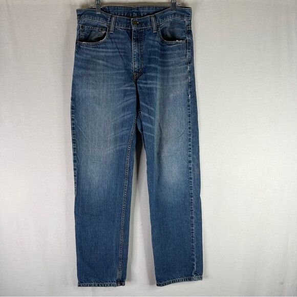 Levi's Jeans Mens Blue Denim 550 Relaxed Fit Straight Leg 5 Pockets Cotton 34x34 - Picture 2 of 16